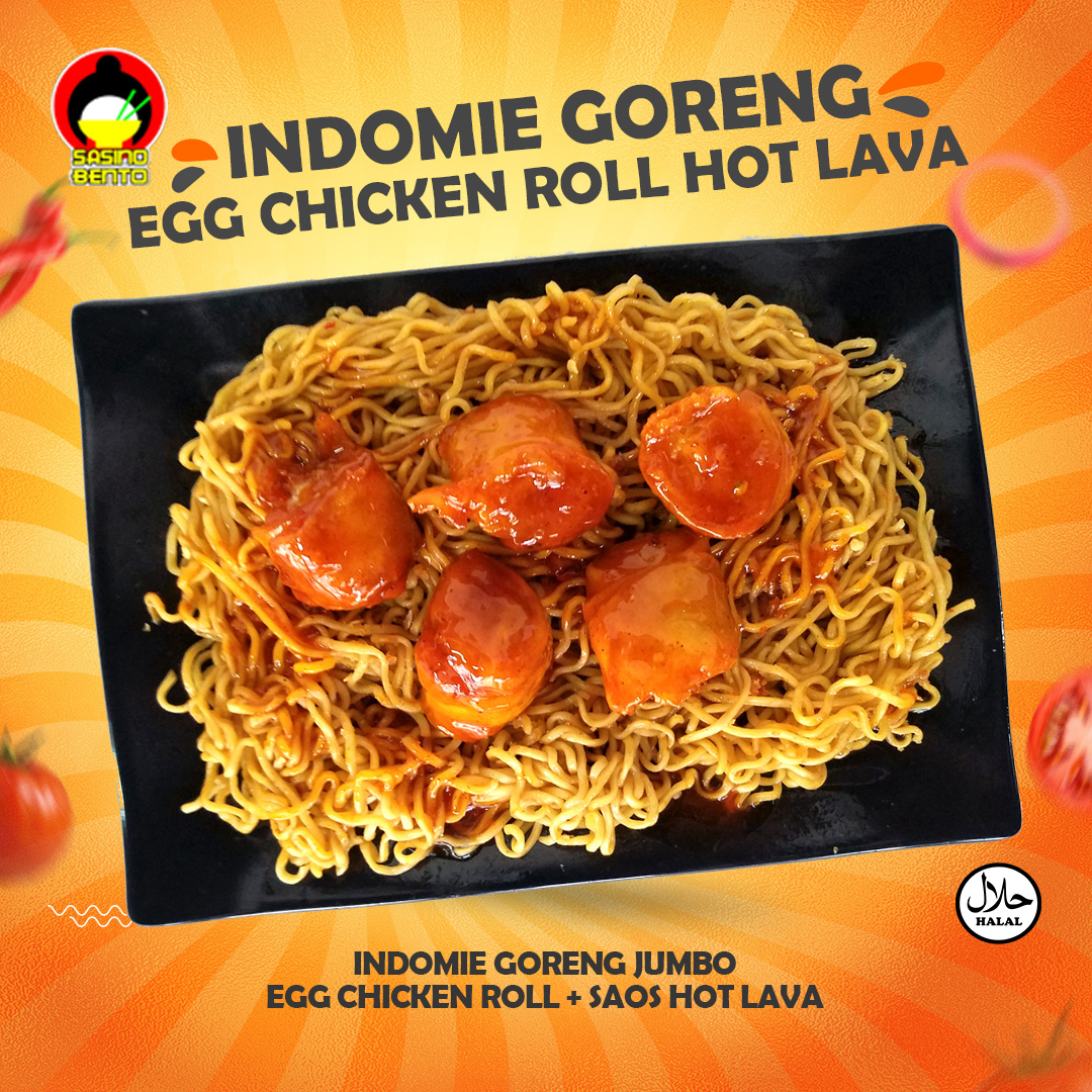 Indomie Goreng – Egg Chicken Roll Hot Lava