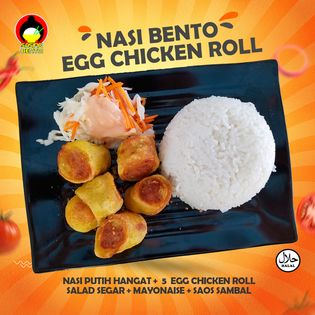 Nasi Bento – Egg Chicken Roll